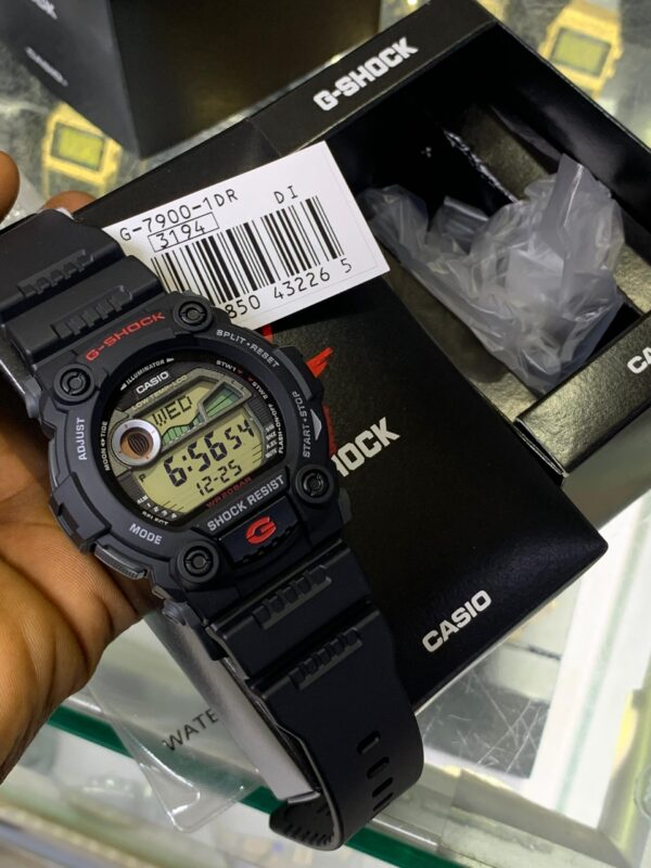 Casio Men's Watch G-Shock Quartz Alarm Black Digital Dial Resin Strap G-7900-1DR