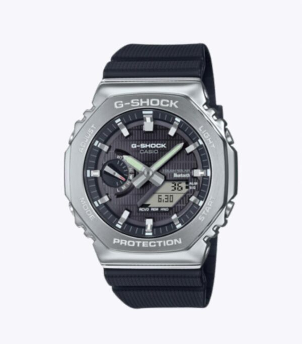 New Casio G-Shock G Steel 2100 Series Men’s Watch GBM2100B BLACK WITH SILVER HEAD WITH BLACK FACE