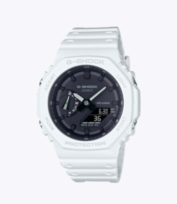 Casio GA-2100 Rugged G-Shock Watch WHITE WITH BLACK FACE